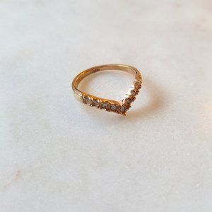 Rose gold minimalist signature women ring